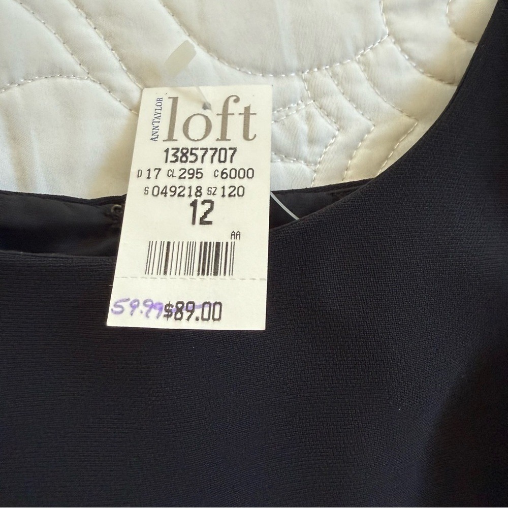 Ann Taylor LOFT Classic LBD Black Sleeveless Mini Sheath Dress Women's 12 NWT - Picture 7 of 14